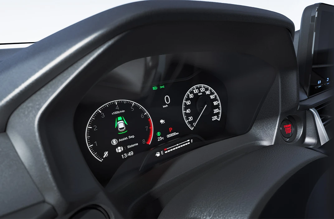 Painel digital TFT 7” de alta resolução