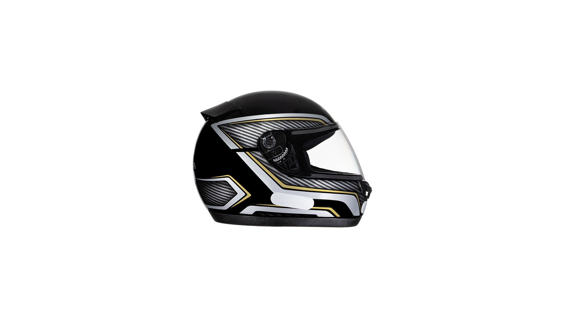 Capacete Honda Carbon HFS - PRETO/DOURADO LATERAL