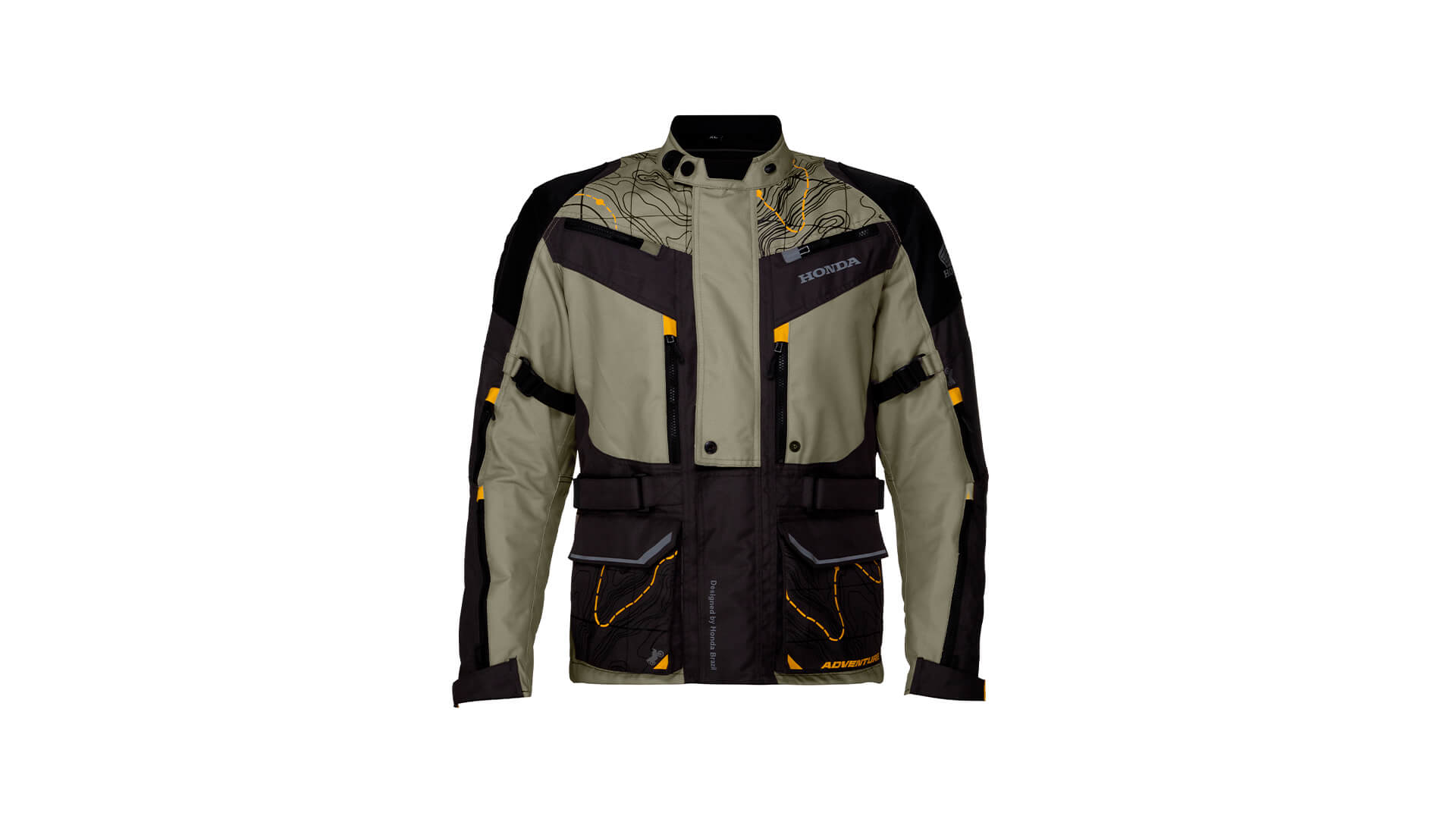 Jaqueta Honda - Parka Adventure Bege/Amarelo