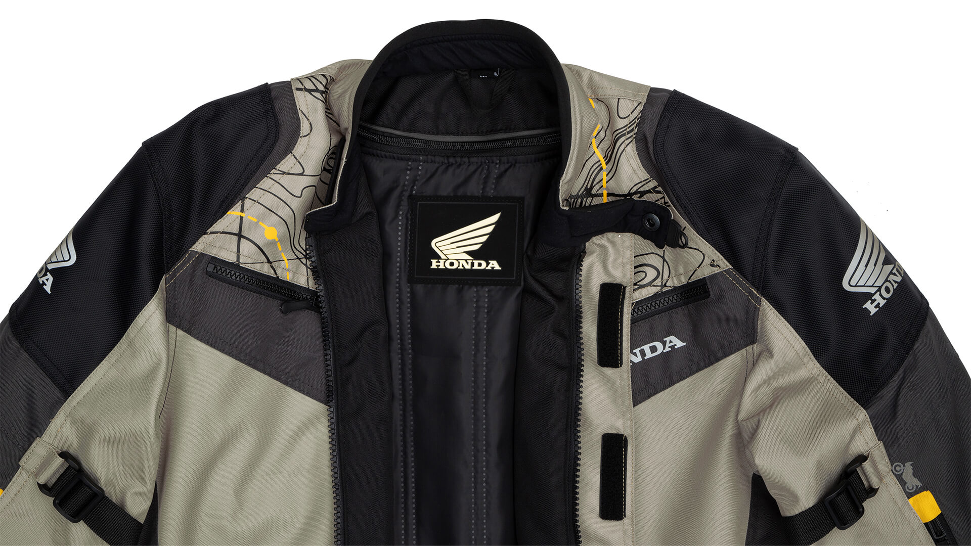 Jaqueta Honda - Parka Adventure Bege/Amarelo