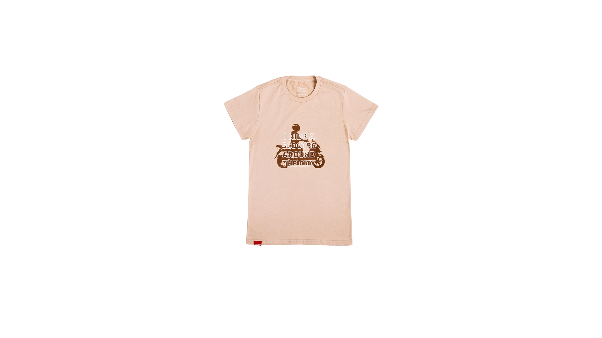 Camiseta feminina silhueta scooter - Bege - Coleção Urban