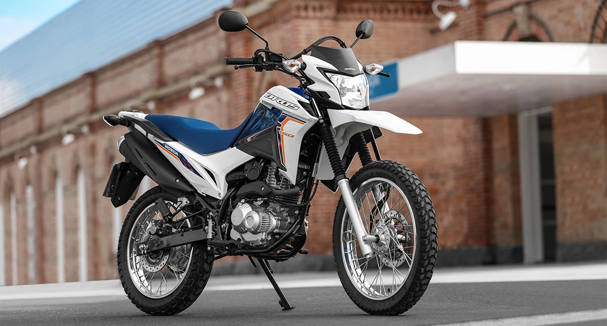 Moto Honda NXR Bros 160 2024 Branca e Azul