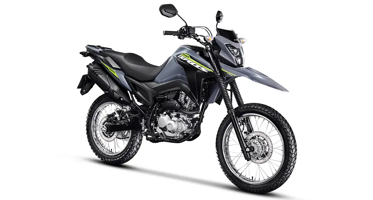 Nova Honda NXR Bros 160 ABS 2025 Cinza com detalhe Verde