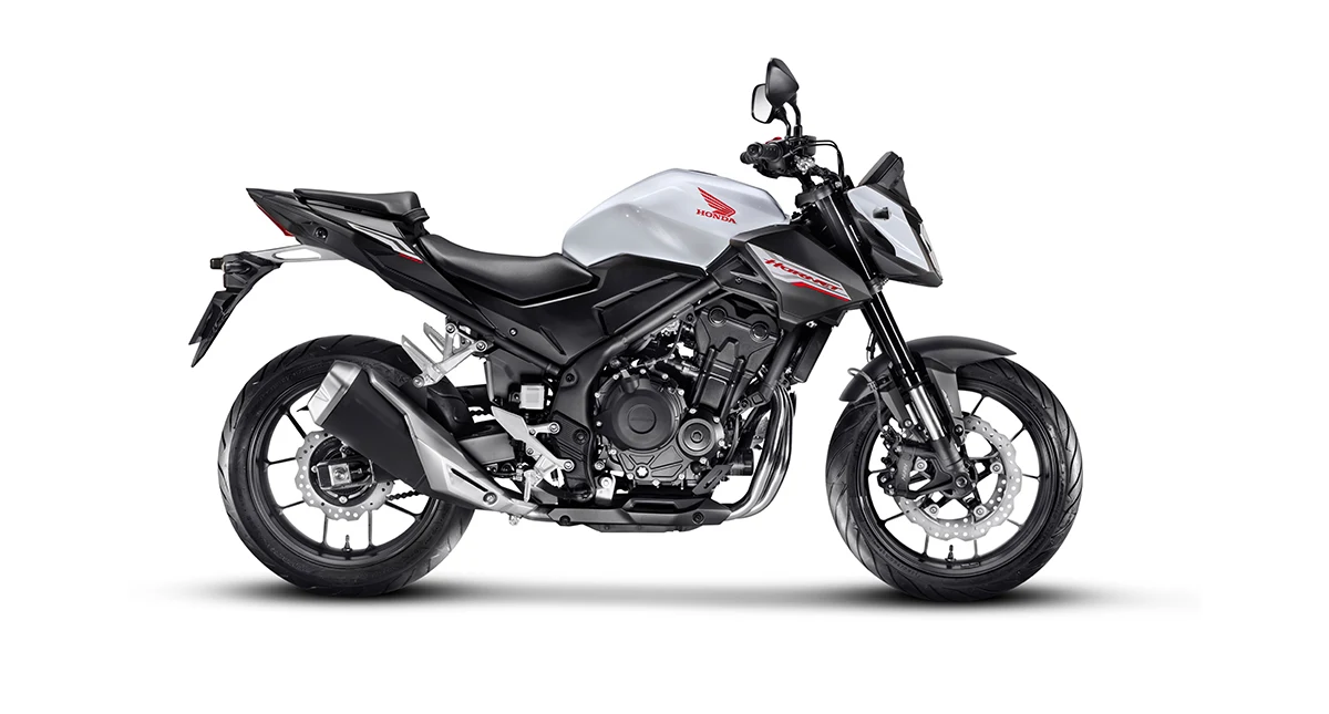 moto honda hornet branca posição lateral