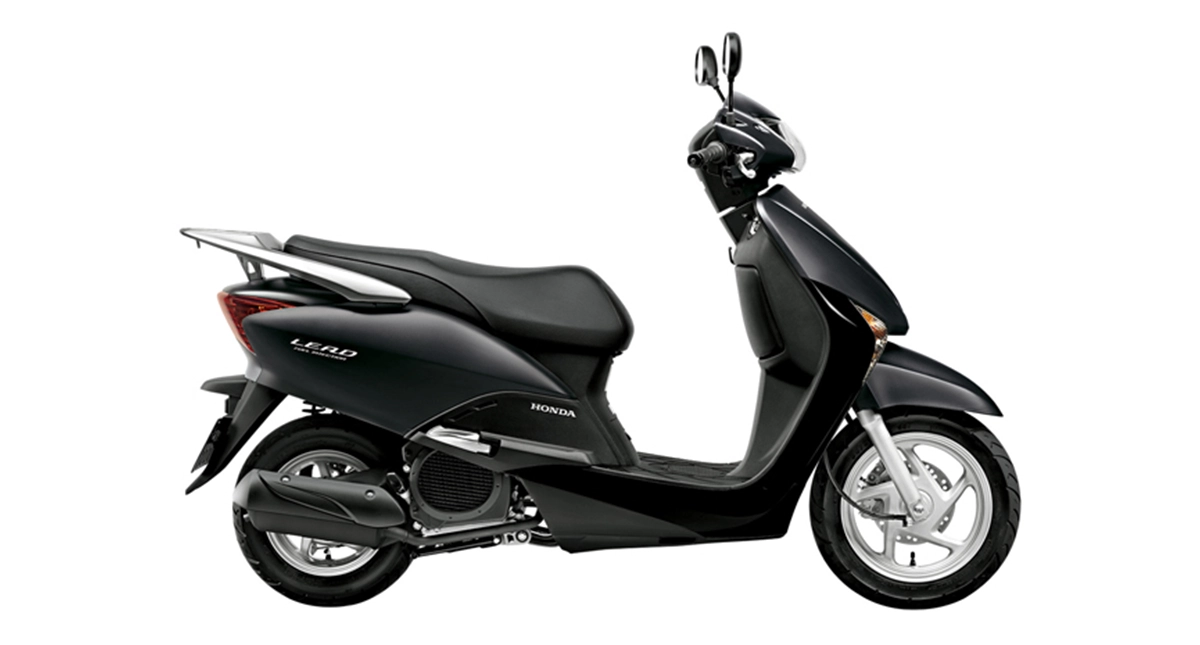 Moto Honda Lead verde vista lateral