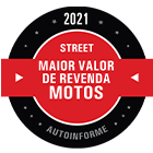 Maior valor de revenda de motos - Street 2021