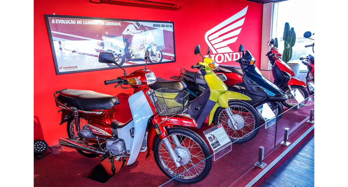 Motos expostas no museu Honda Fan Club localizado em Indaiatuba (SP)