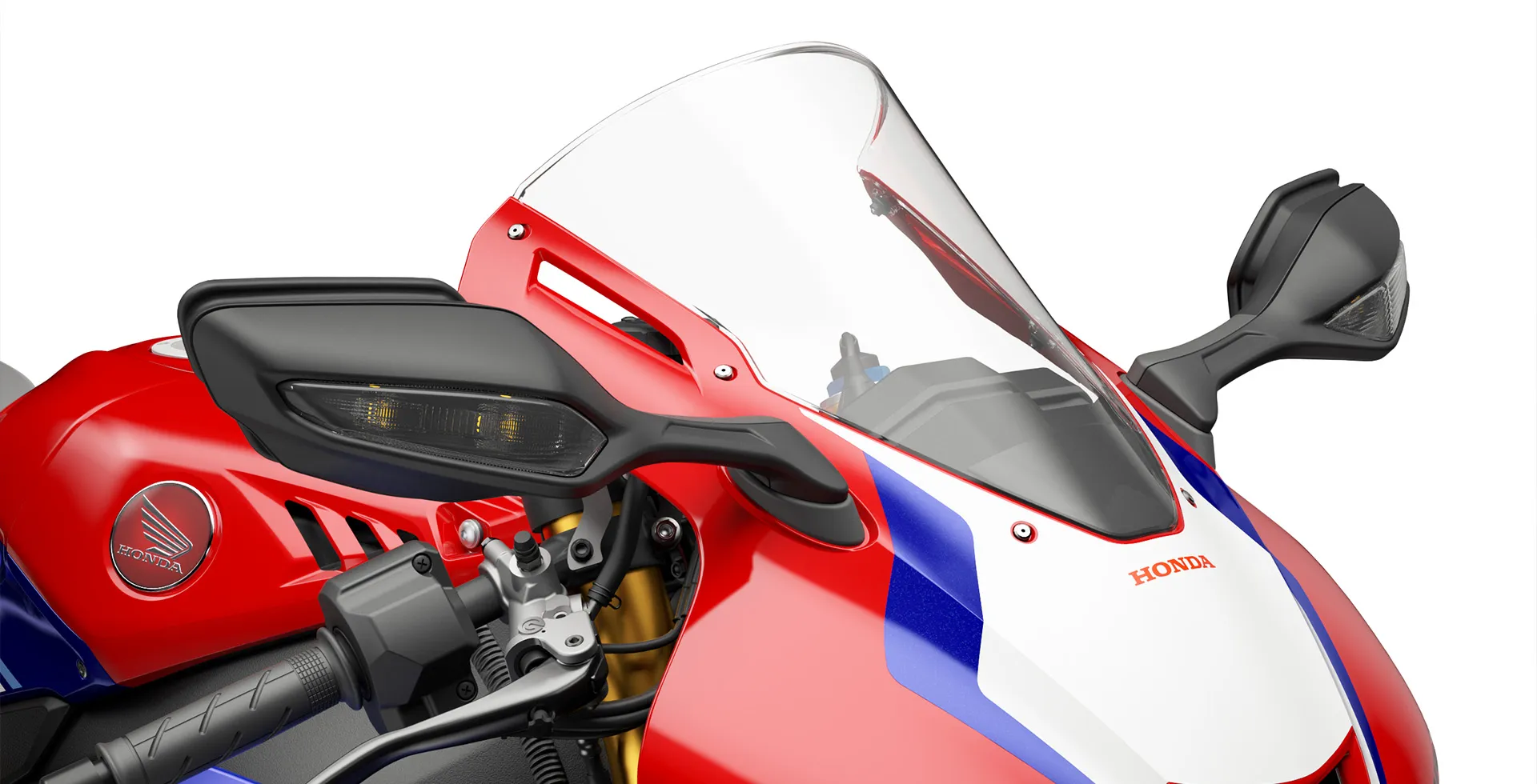 Detalhe do Parabrisa da Moto Honda CB 1000RR R Fireblade SP Vermelha