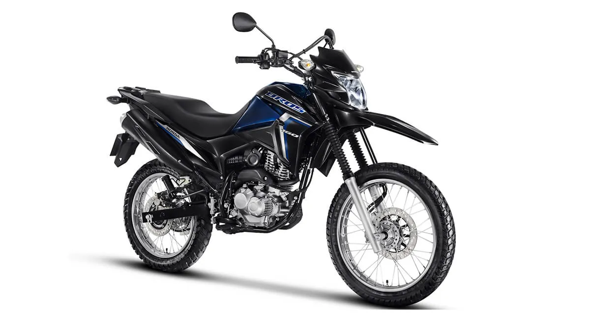 Motocicleta Honda NXR 160 Bros ESDD 2024 Preta com detalhes em azuis