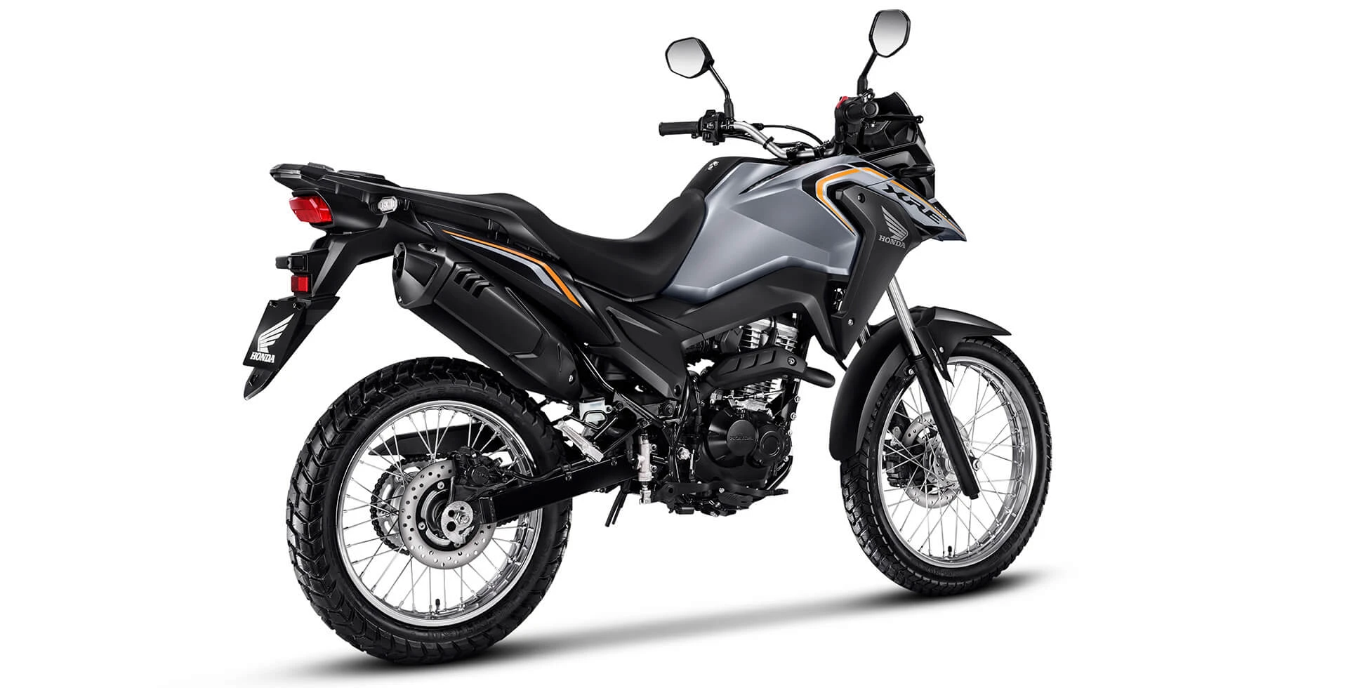 Honda XRE 190 Lateral traseira direita Cinza Perolizado – Pearl Stark Gray