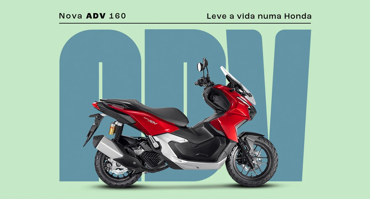 Nova Motocicleta Honda ADV 160 vermelha